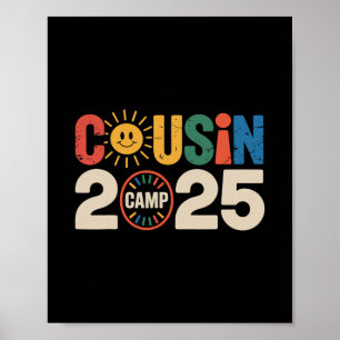 Cousin Camp 2025 Camping Campfire Summer Vacation Poster