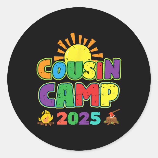 Cousin Camp 2025 Family Vacation Summer Camping Cr Classic Round Sticker (Front)