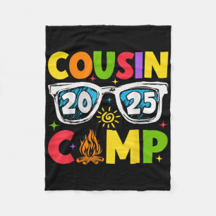 Cousin Camp 2025 Family Vacation Summer Camping Fleece Blanket