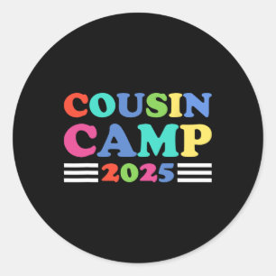 Cousin Camp 2025 Funny Summer Camping Family Classic Round Sticker