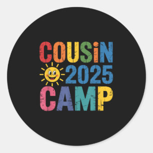 Cousin Camp 2025 Shirt - Colourful Family Reunion Classic Round Sticker