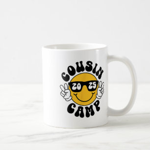 Cousin Camp 2025 Smile Face Vacation Summer Campin Coffee Mug