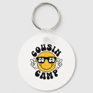 Cousin Camp 2025 Smile Face Vacation Summer Campin Key Ring