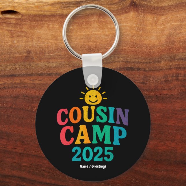 Cousin Camp 2025 Summer Vacation Fun Camping  Key Ring (Front)