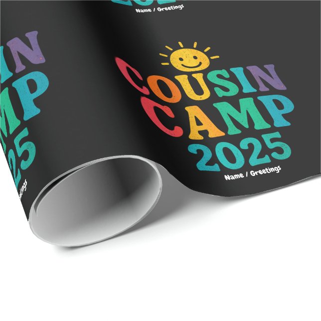 Cousin Camp 2025 Summer Vacation Fun Camping  Wrapping Paper (Roll Corner)