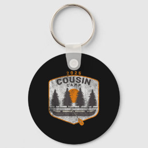 Cousin Camp 2025 Vintage Canoe Art Summer Family C Key Ring