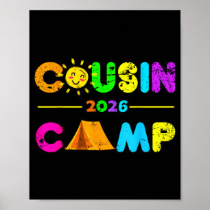 Cousin camp 2026 camping campfire summer vacation poster