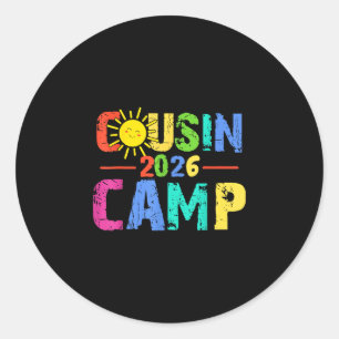 Cousin camp 2026 family vacation summer camping classic round sticker