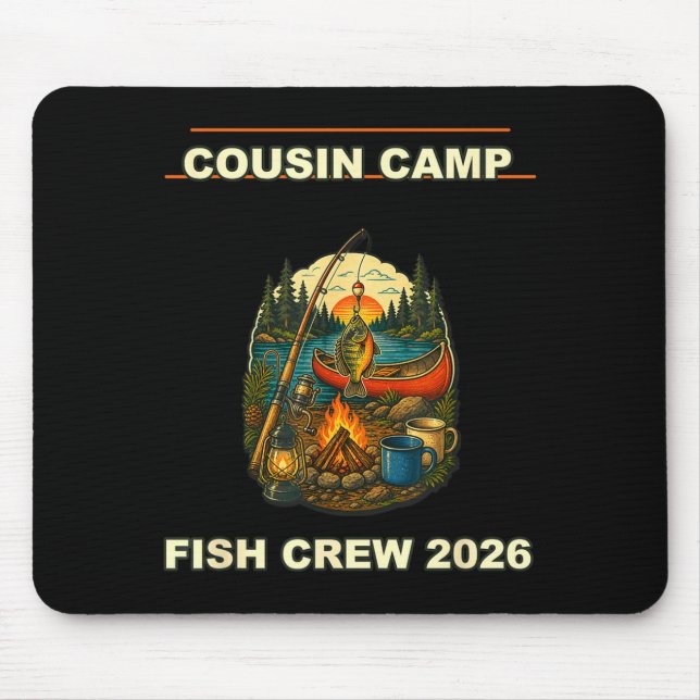 Cousin camp fish crew 2026  mouse pad (Front)