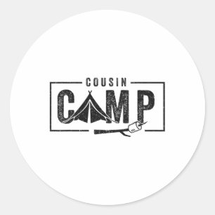 Cousin Camp Summer Camping Vacation Happy Camper Classic Round Sticker
