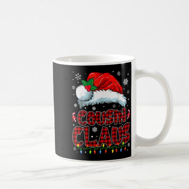 Cousin Claus Christmas Lights Pajama Family Group  Coffee Mug (Right)