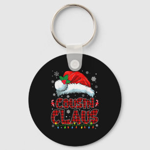Cousin Claus Christmas Lights Pajama Family Group  Key Ring