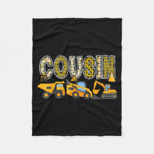 Cousin Construction Excavator Kids Matching Family Fleece Blanket