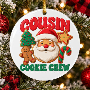 Cousin Cookie Crew Christmas Santa Gingerbread Ornament
