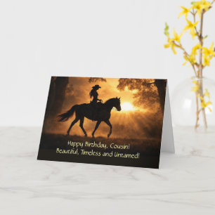 Cousin Cowgirl Country Western Humour Birthday Card