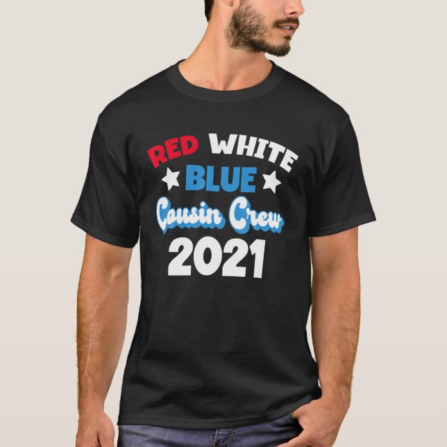 Cousin Crew 2021 4Th Of July Retro Family Reunion T-Shirt (Front)