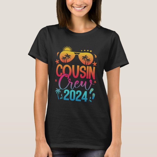 Cousin Crew 2024 Family Summer Vacation Beach Sung T-Shirt (Front)
