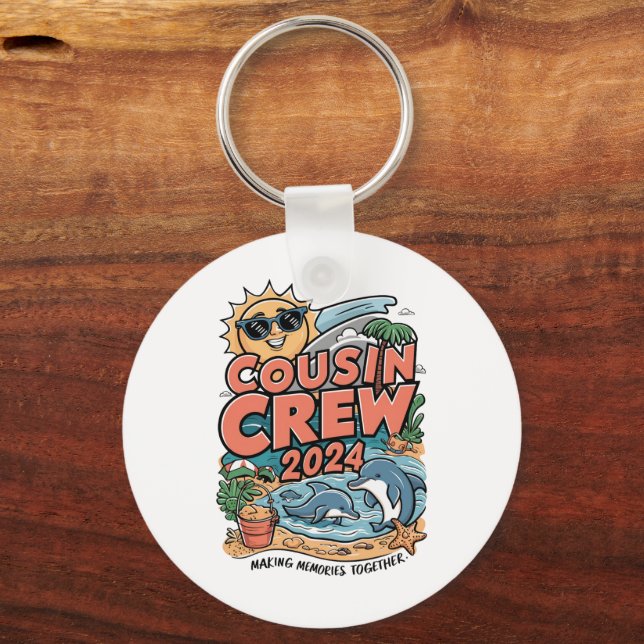 Cousin crew 2024 Summer Vacation Beach Family Trip Key Ring (Front)
