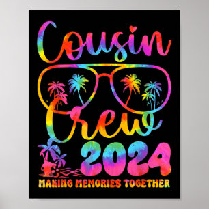 Cousin Crew 2024 Summer Vacation Beach Family Trip Poster
