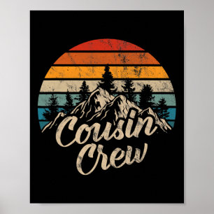Cousin Crew 2025 Camping Outdoor Sunset Summer Cam Poster