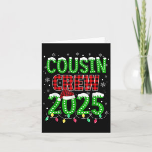 Cousin Crew 2025 Christmas Xmas Lights Santa Pajam Card