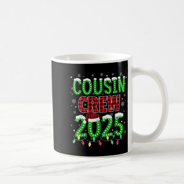 Cousin Crew 2025 Christmas Xmas Lights Santa Pajam Coffee Mug (Right)