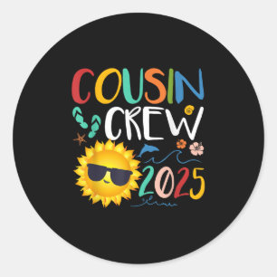 Cousin Crew 2025 Shirt Family Vacation Beach Classic Round Sticker