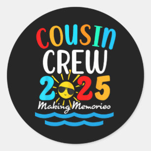 Cousin Crew 2025 Summer Vacation Beach Family Trip Classic Round Sticker