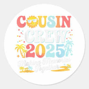 Cousin Crew 2025 Summer Vacation Beach Family Trip Classic Round Sticker