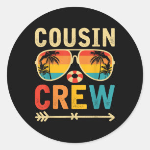 Cousin Crew 2025 Summer Vacation Beach Family Trip Classic Round Sticker