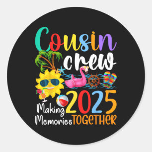 Cousin Crew 2025 Summer Vacation Beach Family Trip Classic Round Sticker