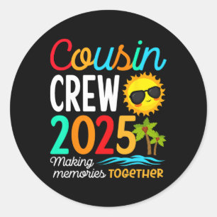 Cousin Crew 2025 Summer Vacation Beach Family Trip Classic Round Sticker