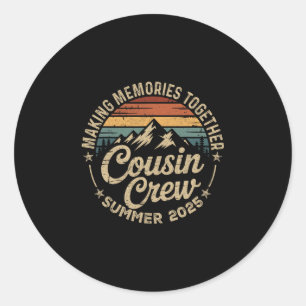 Cousin Crew 2025 Summer Vacation Beach Family Trip Classic Round Sticker