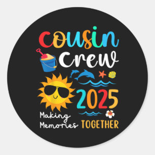 Cousin Crew 2025 Summer Vacation Beach Family Trip Classic Round Sticker
