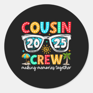 Cousin Crew 2025 Summer Vacation Beach Family Trip Classic Round Sticker