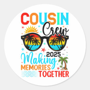 Cousin Crew 2025 Summer Vacation Beach Family Trip Classic Round Sticker
