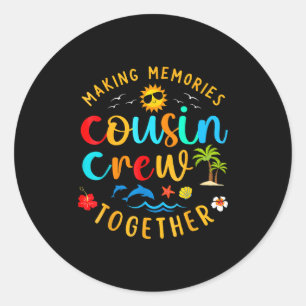 Cousin Crew 2025 Summer Vacation Beach Family Trip Classic Round Sticker
