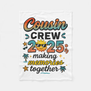 Cousin Crew 2025 Summer Vacation Beach Family Trip Fleece Blanket