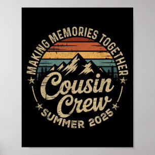 Cousin Crew 2025 Summer Vacation Beach Family Trip Poster