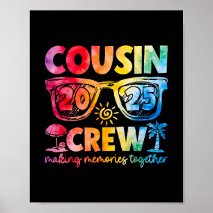 Cousin Crew 2025 Summer Vacation Beach Family Trip Poster