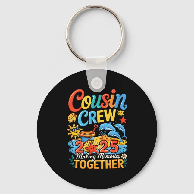 Cousin crew 2025 summer vacation beach making key ring (Front)