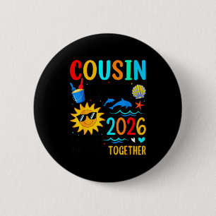 Cousin crew 2026 summer vacation beach family trip 6 cm round badge