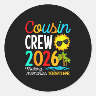 Cousin Crew 2026 Summer Vacation Beach Family Trip Classic Round Sticker