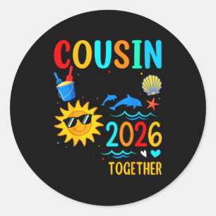 Cousin crew 2026 summer vacation beach family trip classic round sticker
