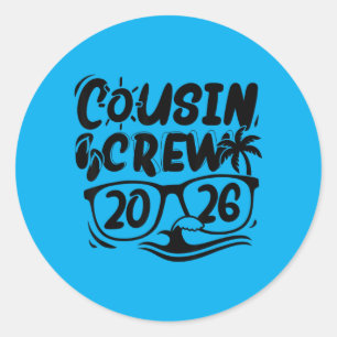 Cousin Crew 2026 Summer Vacation Beach Family Trip Classic Round Sticker