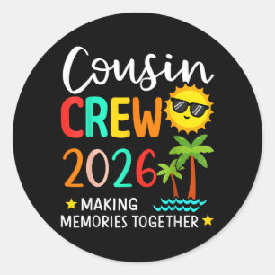 Cousin Crew 2026 Summer Vacation Beach Family Trip Classic Round Sticker