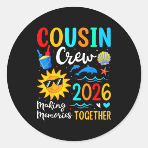 Cousin crew 2026 summer vacation beach family trip classic round sticker
