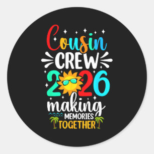 Cousin crew 2026 summer vacation beach family trip classic round sticker