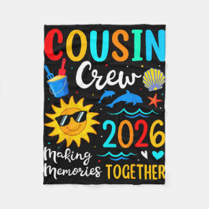 Cousin crew 2026 summer vacation beach family trip fleece blanket