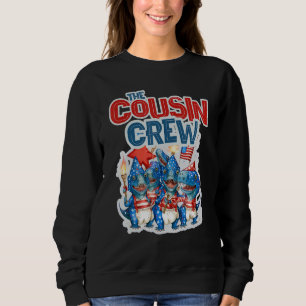 COUSIN CREW 4th of July American Flag Rex Dino USA Sweatshirt